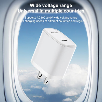 Yesido YC11U 20W PD USB-C / Type-C Fast Charging Charger, Specification:US Plug(White)