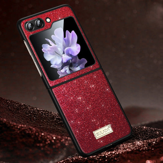 For Samsung Galaxy Z Flip6 / Flip7 FE SULADA Shockproof TPU + Handmade Leather Phone Case(Red)
