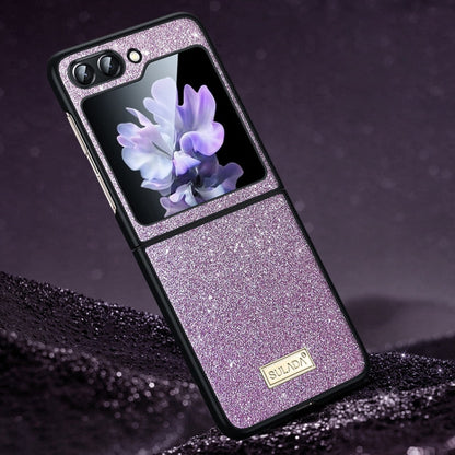 Pour Samsung Galaxy Z Flip6 / Flip7 FE Étui de Téléphone Antichoc SULADA en TPU + Cuir Fait Main (Violet)