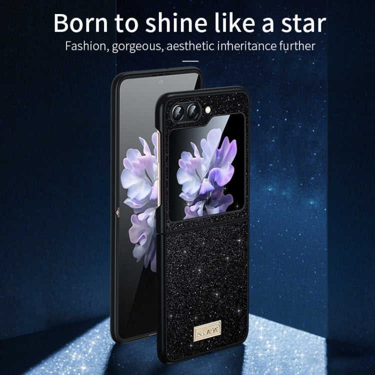 For Samsung Galaxy Z Flip6 / Flip7 FE SULADA Shockproof TPU + Handmade Leather Phone Case(Black)