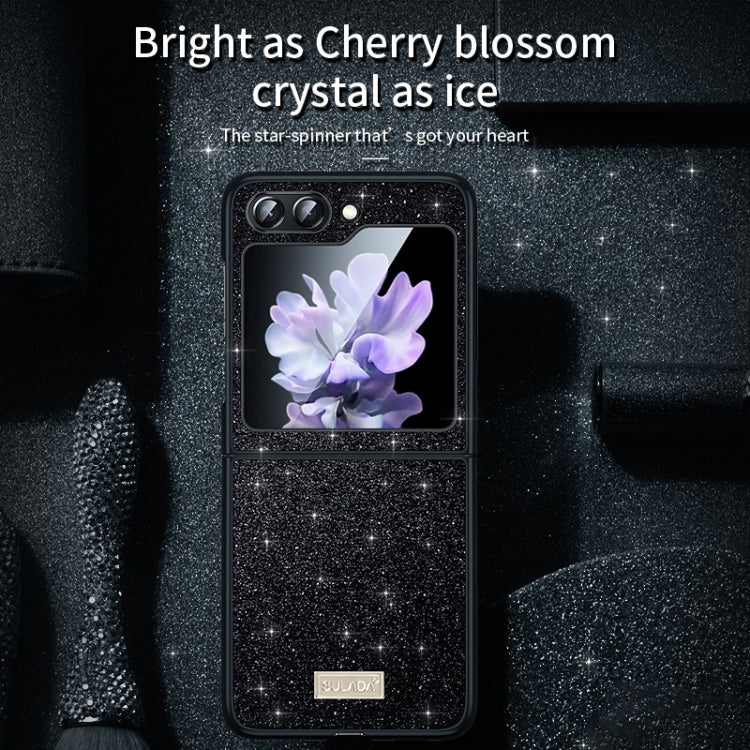 For Samsung Galaxy Z Flip6 / Flip7 FE SULADA Shockproof TPU + Handmade Leather Phone Case(Black)