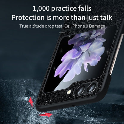 For Samsung Galaxy Z Flip6 / Flip7 FE SULADA Shockproof TPU + Handmade Leather Phone Case(Black)