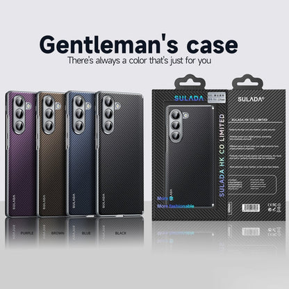 For Samsung Galaxy Z Fold4 SULADA 600D Kevlar Texture PC Shockproof Phone Case(Black)