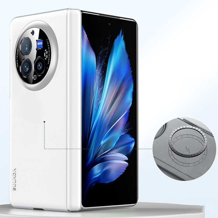 For vivo X Fold3 Pro SULADA Skin Feel Liquid Leather Shockproof Phone Case(White)
