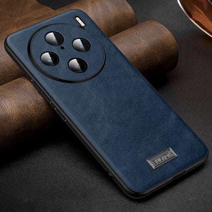 For vivo X100s Pro / X100 Pro SULADA Shockproof TPU + Handmade Leather Phone Case(Blue)