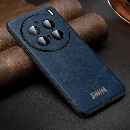 For vivo X200 Pro SULADA Shockproof TPU + Handmade Leather Phone Case(Blue)