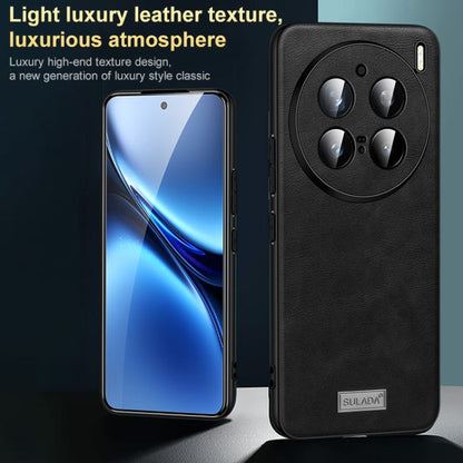 For vivo X100s Pro / X100 Pro SULADA Shockproof TPU + Handmade Leather Phone Case(Blue)