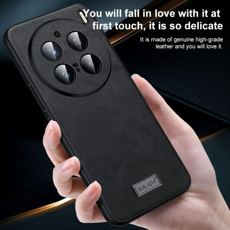 For vivo X100s Pro / X100 Pro SULADA Shockproof TPU + Handmade Leather Phone Case(Blue)