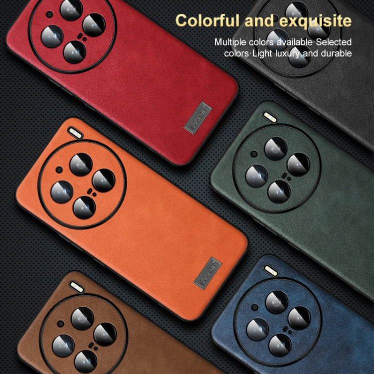 For vivo X100 SULADA Shockproof TPU + Handmade Leather Phone Case(Green)