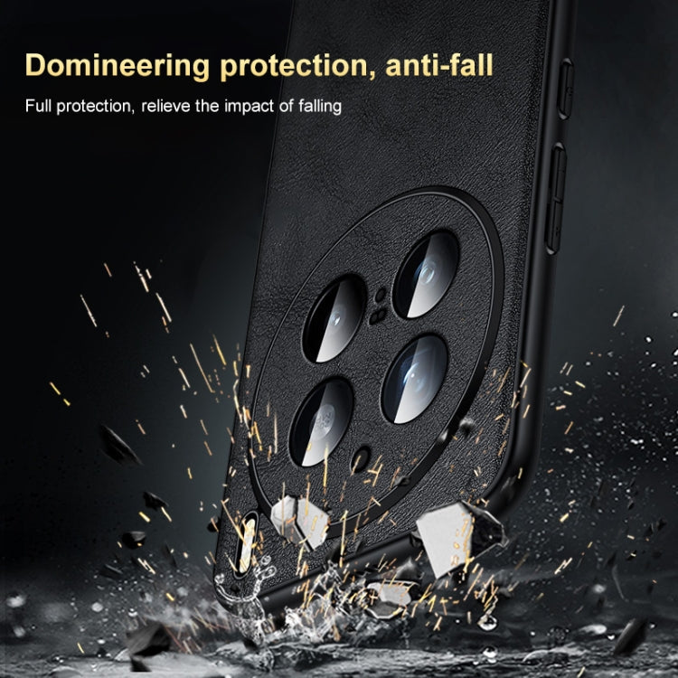 For vivo X200 SULADA Shockproof TPU + Handmade Leather Phone Case(Black)