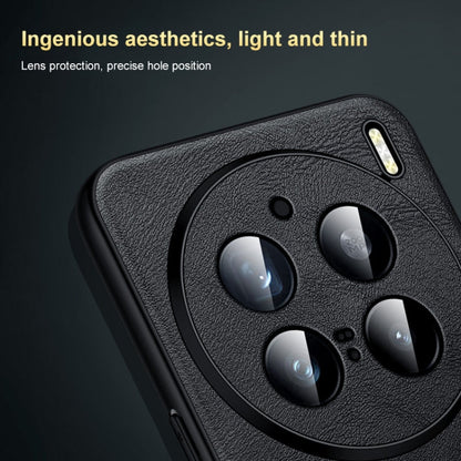 For vivo X200 SULADA Shockproof TPU + Handmade Leather Phone Case(Black)