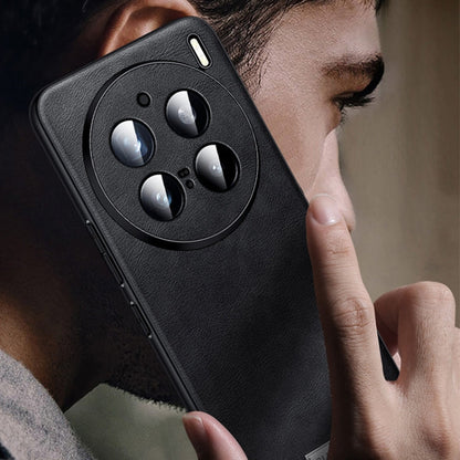 For vivo X200 Pro SULADA Shockproof TPU + Handmade Leather Phone Case(Black)