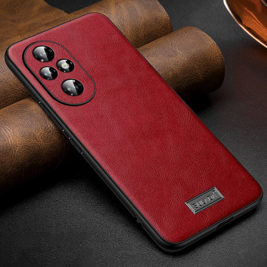 For Honor 200 SULADA Shockproof TPU Hybrid Handmade Leather Phone Case(Red)