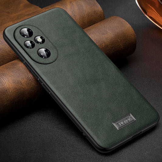For Honor 200 SULADA Shockproof TPU Hybrid Handmade Leather Phone Case(Green)