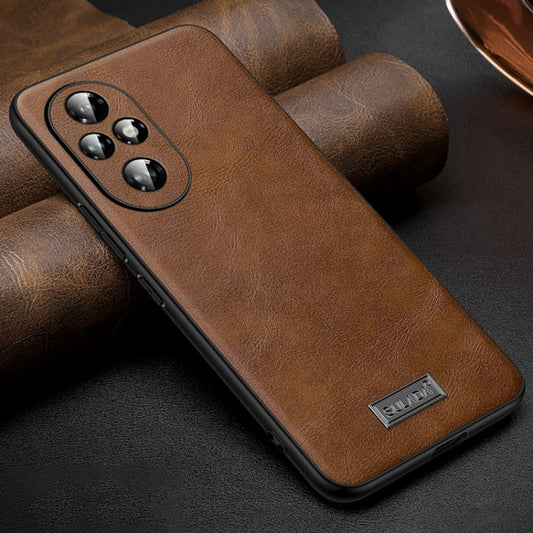 For Honor 200 SULADA Shockproof TPU Hybrid Handmade Leather Phone Case(Brown)