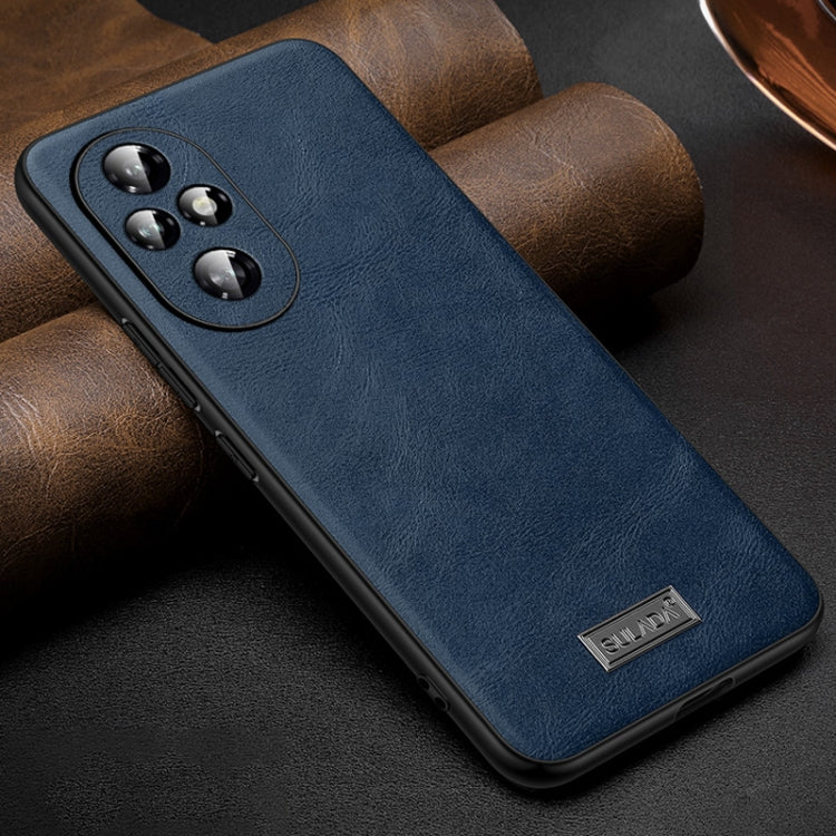 For Honor 200 SULADA Shockproof TPU Hybrid Handmade Leather Phone Case(Blue)