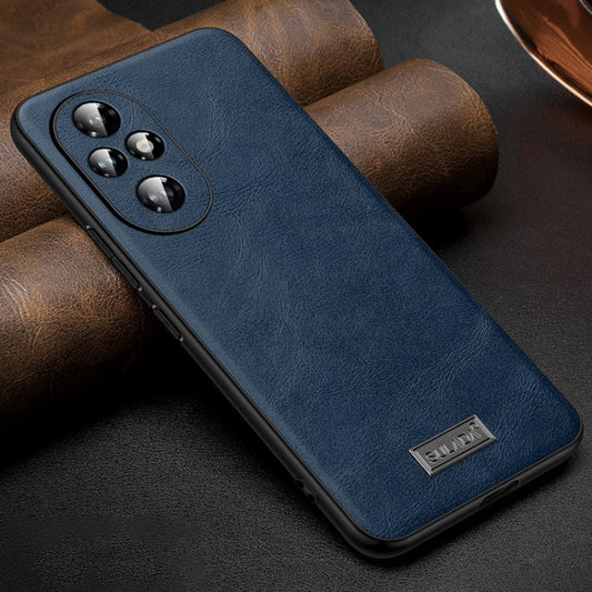 For Honor 200 SULADA Shockproof TPU Hybrid Handmade Leather Phone Case(Blue)