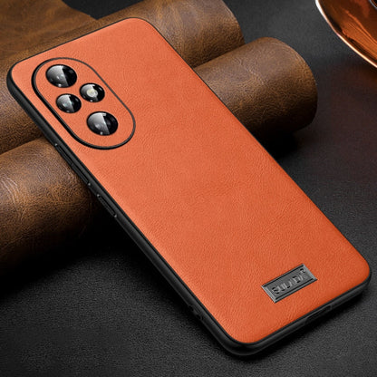For Honor 200 SULADA Shockproof TPU Hybrid Handmade Leather Phone Case(Orange)