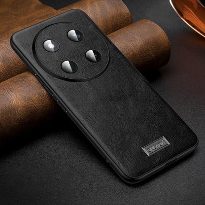 For Honor X60 Pro SULADA Shockproof TPU Hybrid Handmade Leather Phone Case(Black)