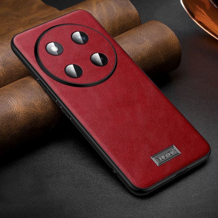 For Honor X60 Pro SULADA Shockproof TPU Hybrid Handmade Leather Phone Case(Red)