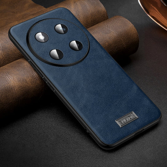 For Honor X60 Pro SULADA Shockproof TPU Hybrid Handmade Leather Phone Case(Blue)