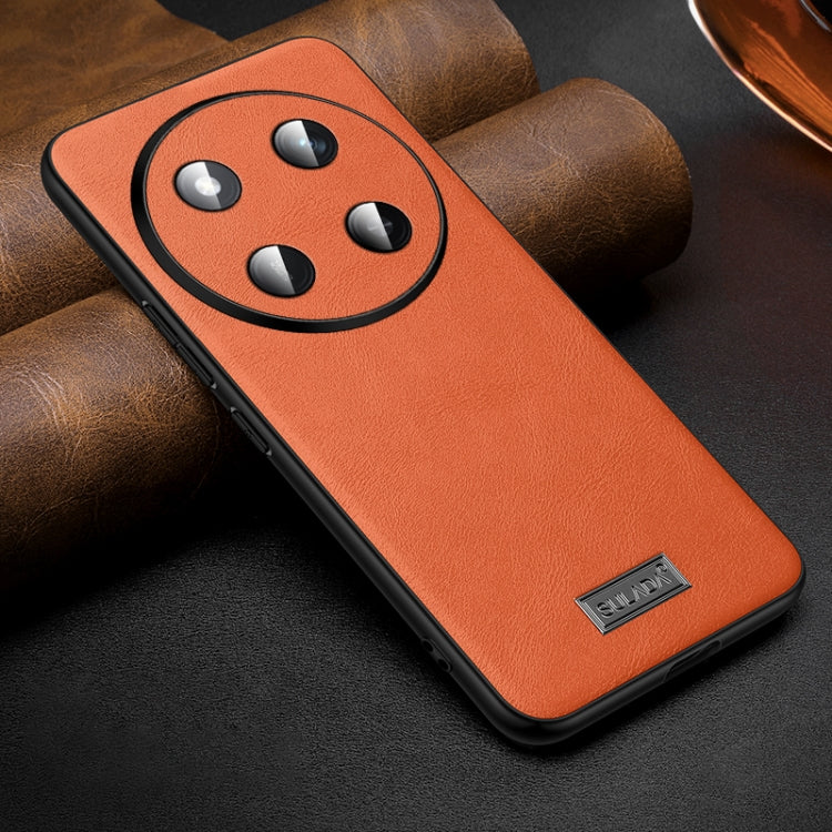 For Honor X60 Pro SULADA Shockproof TPU Hybrid Handmade Leather Phone Case(Orange)