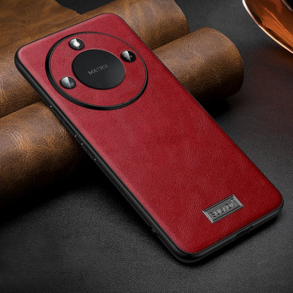 For Honor X60 SULADA Shockproof TPU Hybrid Handmade Leather Phone Case(Red)