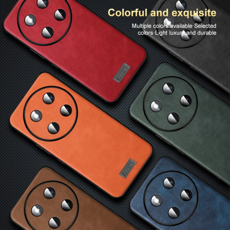For Honor 200 SULADA Shockproof TPU Hybrid Handmade Leather Phone Case(Orange)