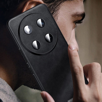For Honor 200 Pro SULADA Shockproof TPU Hybrid Handmade Leather Phone Case(Black)