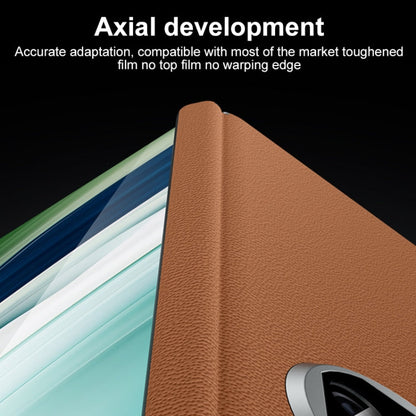 For Huawei Mate X5 SULADA Frameless Top Layer Cowhide Leather + PC Phone Case(Blue)