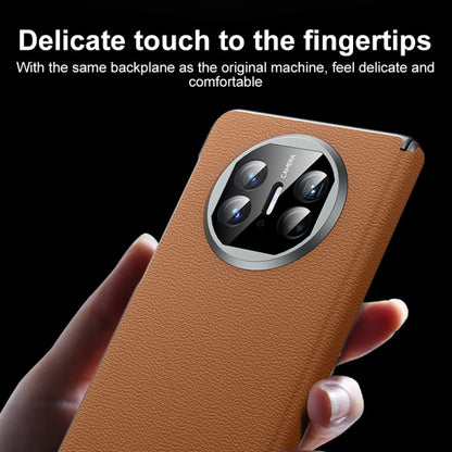 For Huawei Mate X5 SULADA Frameless Top Layer Cowhide Leather + PC Phone Case(Blue)