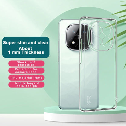 For Redmi Note 14 Pro+ 5G imak UX-5 Series Super Slim Transparent Shockproof TPU Protective Case(Transparent)