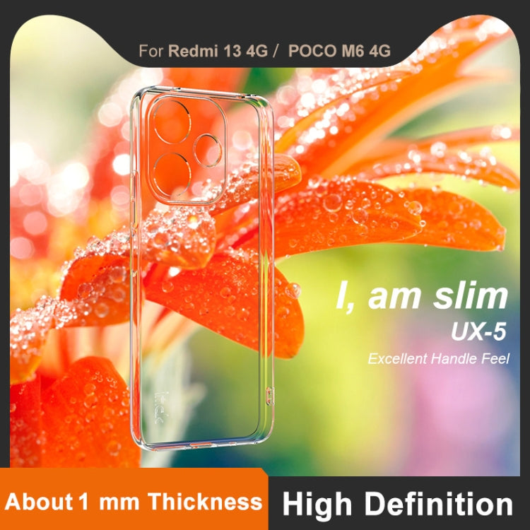 For Xiaomi POCO M6 4G imak UX-5 Series Super Slim Transparent Shockproof TPU Protective Case(Transparent)