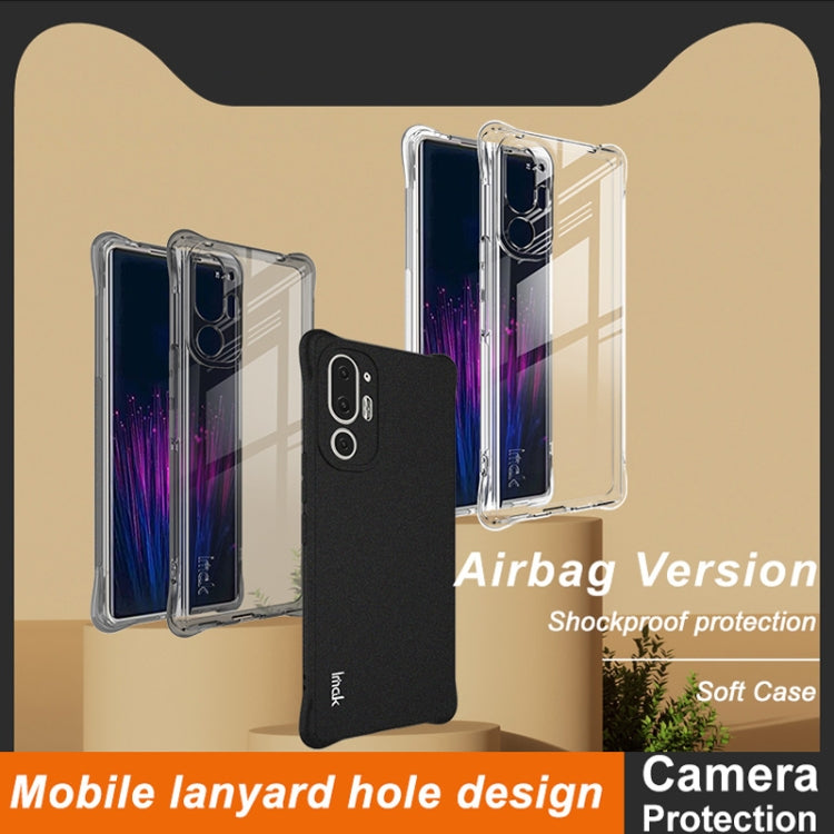 For HTC U24 Pro imak Shockproof Airbag TPU Phone Case(Transparent Black)