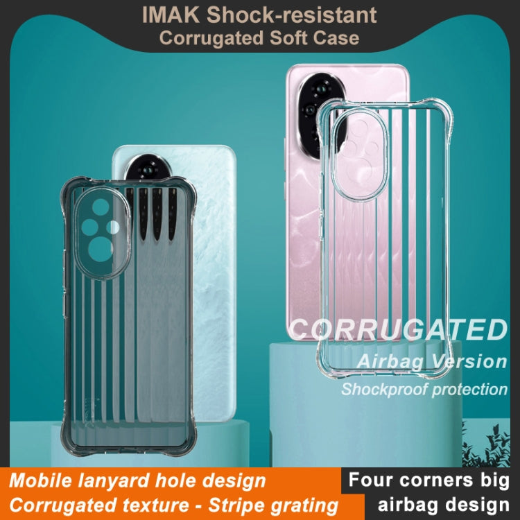 For Honor 200 IMAK Corrugated Texture Airbag TPU Phone Case(Transparent Black)