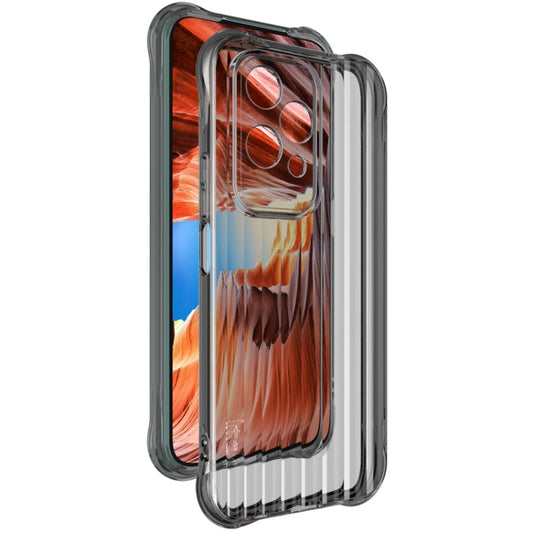 For Honor 200 Lite Global IMAK Corrugated Texture Airbag TPU Phone Case(Transparent Black)