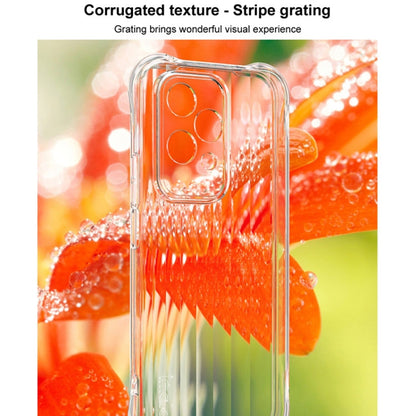 Pour Honor 200 Lite Global IMAK Coque de Téléphone en TPU avec Airbag et Texture Ondulée (Noir Transparent)