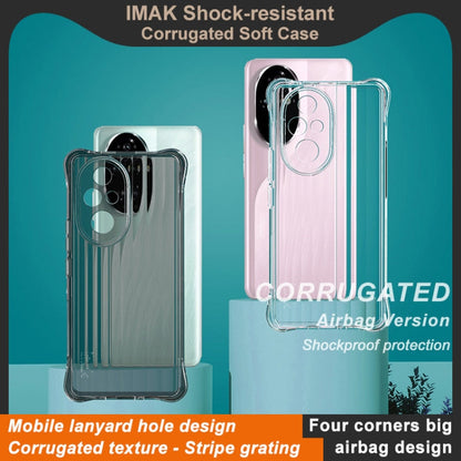 For Honor 200 Pro IMAK Corrugated Texture Airbag TPU Phone Case(Transparent Black)