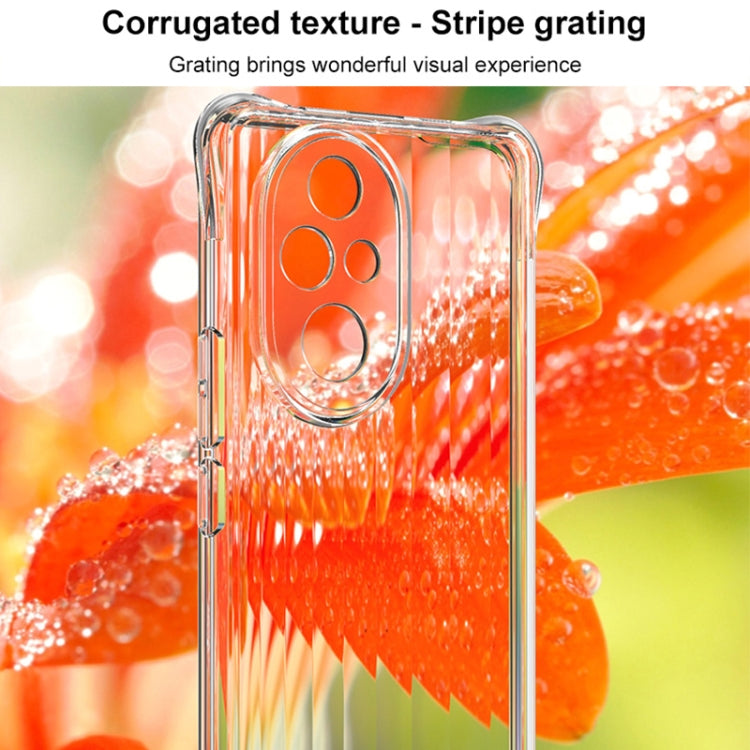 For Honor 200 Pro IMAK Corrugated Texture Airbag TPU Phone Case(Transparent Black)