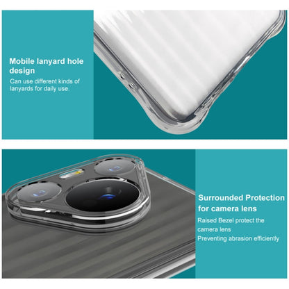 Coque de téléphone en TPU avec coussin d'air, texture ondulée IMAK, pour For Honor 200 Lite (transparent)