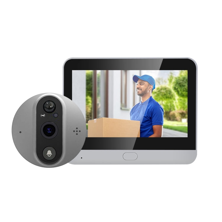 ESCAM C89 1080P 4.3 inch Smart Digital Door Viewer, Support Wide Angle PIR & Night Vision Photo(Silver)