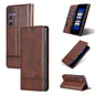 For Samsung Galaxy S24 FE 5G AZNS Magnetic Calf Texture Flip Leather Phone Case(Dark Brown)