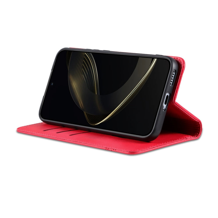 For Samsung Galaxy S25 5G AZNS Magnetic Calf Texture Flip Leather Phone Case(Red)