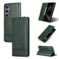 Pour Samsung Galaxy S25 5G AZNS Étui de téléphone en cuir à rabat avec texture veau magnétique (Vert foncé)