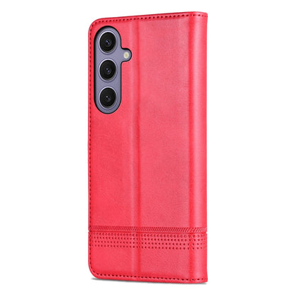 For Samsung Galaxy S25+ 5G AZNS Magnetic Calf Texture Flip Leather Phone Case(Red)