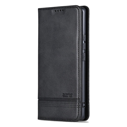 For Samsung Galaxy S25+ 5G AZNS Magnetic Calf Texture Flip Leather Phone Case(Black)