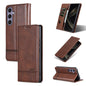 For Samsung Galaxy S25+ 5G AZNS Magnetic Calf Texture Flip Leather Phone Case(Dark Brown)