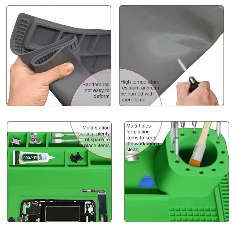 BEST S-190 High-temperature Resistant Silicone Pad Workbench Pad(Green)