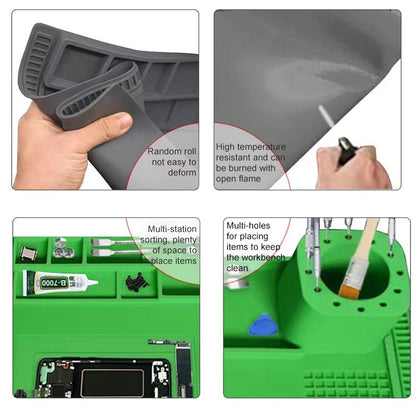 BEST S-190 High-temperature Resistant Silicone Pad Workbench Pad(Grey)