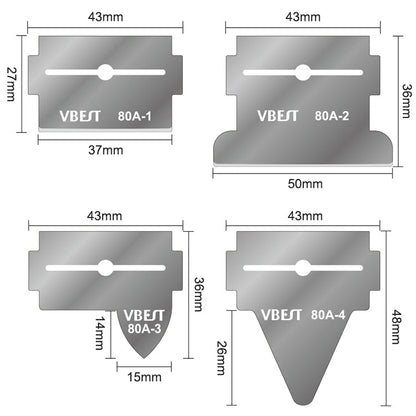 BEST VBST-80A 8 in 1 Stainless Steel Multipurpose Magnetic Double-sided Glue Removal Scraper Set